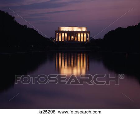 Stock Photo - Lincoln Memorial Night Washington Dc . Fotosearch