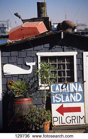 Los Angeles Harbor California Sign For Catalina Island Transportation View Large Photo Image Stock Photograph - Los Angeles Harbor California Sign For Catalina Island Transportation. Fotosearch