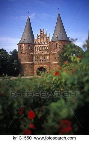 Lubeck Germany Holstentor Gate View Large Photo Image Stock Image - Lubeck Germany Holstentor Gate . Fotosearch