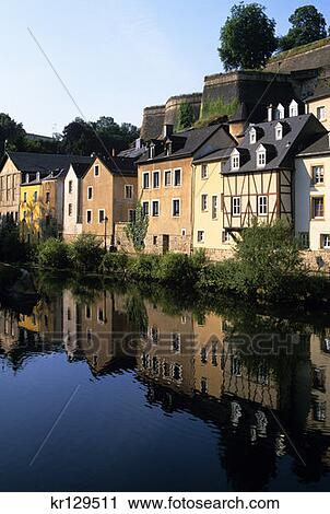Luxembourg City Luxembourg View Along Alzette River In Grund Section Of City View Large Photo Image Stock Image - Luxembourg City Luxembourg View Along Alzette River In Grund Section Of City . Fotosearch