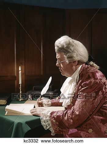 Man Dressed Like Benjamin Franklin In 1776 Colonial Costume Sitting Writing With Quill Pen View Large Photo Image Stock Image - Man Dressed Like Benjamin Franklin In 1776 Colonial Costume Sitting Writing With Quill Pen. Fotosearch