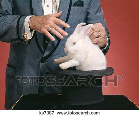 Man Magician Pulling Rabbit Out Of Hat View Large Photo Image Stock Photo - Man Magician Pulling Rabbit Out Of Hat. Fotosearch