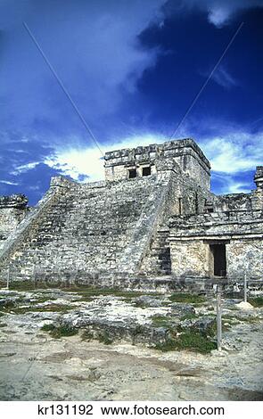 Stock Image - Maya Ruins Tulum, Mexico Yucatan. Fotosearch