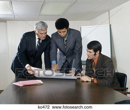 Men Business Meeting Office Multicultural 1970 1970S Retro View Large Photo Image Stock Image - Men Business Meeting Office Multicultural 1970 1970S Retro . Fotosearch