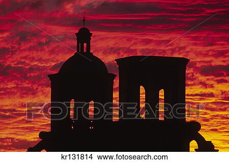 Mission San Xavier Del Bac Sunset Tohono Oodham Indian Reservation Silhouette View Large Photo Image Picture - Mission San Xavier Del Bac Sunset Tohono Oodham Indian Reservation Silhouette . Fotosearch