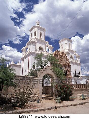 Mission San Xavier Del Bacthe White Dove Of The Desert, On San Xavier Indian Reservation, 9 Miles Sw Of Tucson, Arizona View Large Photo Image Stock Image - Mission San Xavier Del Bacthe White Dove Of The Desert, On San Xavier Indian Reservation, 9 Miles Sw Of Tucson, Arizona. Fotosearch