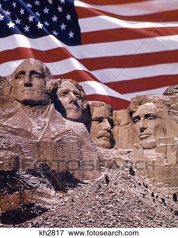 Mount Rushmore With American Flag In Background View Large Photo Image Stock Photo - Mount Rushmore With American Flag In Background. Fotosearch