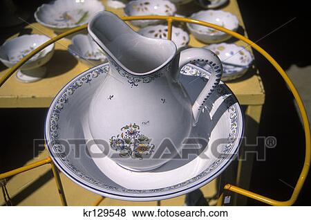 Moustiers Ste Marie Alpes De Haute Provence France Pottery Shop Display View Large Photo Image Stock Photo - Moustiers Ste Marie Alpes De Haute Provence France Pottery Shop Display . Fotosearch