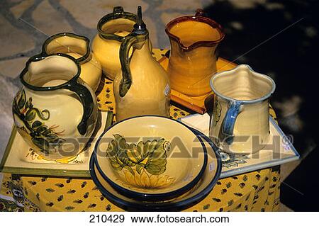 Moustiers Ste Marie France Pottery Shop Display View Large Photo Image Stock Photo - Moustiers Ste Marie France Pottery Shop Display . Fotosearch