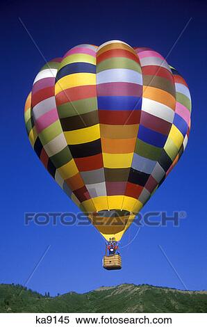 Multiple Colored Hot Air Balloon Snowmass, Colorado View Large Photo Image Stock Photography - Multiple Colored Hot Air Balloon Snowmass, Colorado. Fotosearch
