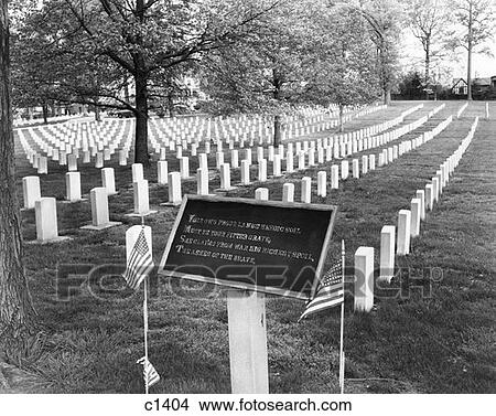National Cemetery In Philadelphia With Commemorative Plaque & American Flags In Foreground View Large Photo Image Picture - National Cemetery In Philadelphia With Commemorative Plaque & American Flags In Foreground . Fotosearch