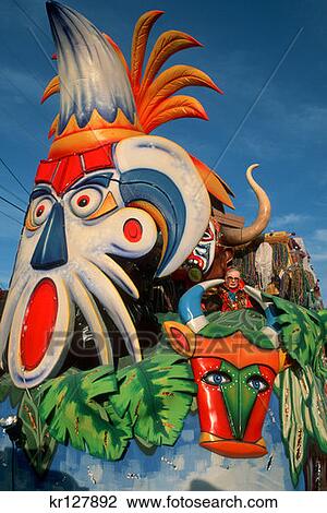 Stock Image - New Orleans La Float In Mardi Gras Parade . Fotosearch