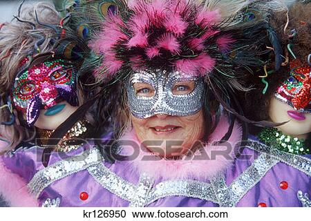 New Orleans La Woman Wearing Purple Costume For Mardi Gras View Large Photo Image Stock Image - New Orleans La Woman Wearing Purple Costume For Mardi Gras . Fotosearch