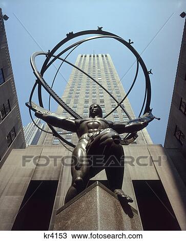 New York City, Ny Atlas Rockefeller Center View Large Photo Image Stock Image - New York City, Ny Atlas Rockefeller Center. Fotosearch