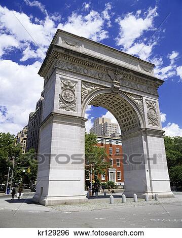 New York Ny Greenwich Village Memorial Arch In Washington Square Park View Large Photo Image Stock Photograph - New York Ny Greenwich Village Memorial Arch In Washington Square Park . Fotosearch