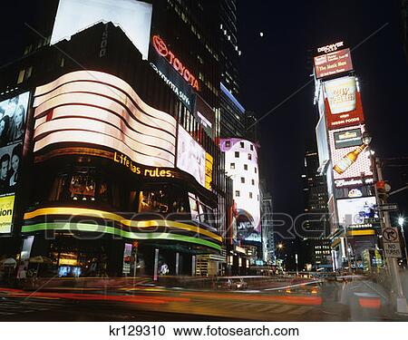 New York Ny Times Square At Night Abc Studio 44Th And Broadway View Large Photo Image Stock Image - New York Ny Times Square At Night Abc Studio 44Th And Broadway . Fotosearch
