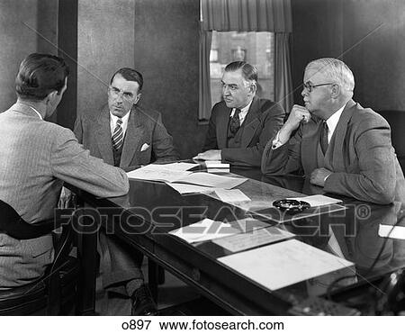 Office Conference Men Retro View Large Photo Image Stock Photo - Office Conference Men Retro. Fotosearch