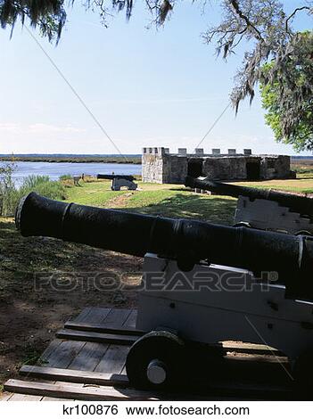 Old Cannon Fort Frederica Saint Simons Island Georgia View Large Photo Image Stock Photograph - Old Cannon Fort Frederica Saint Simons Island Georgia . Fotosearch
