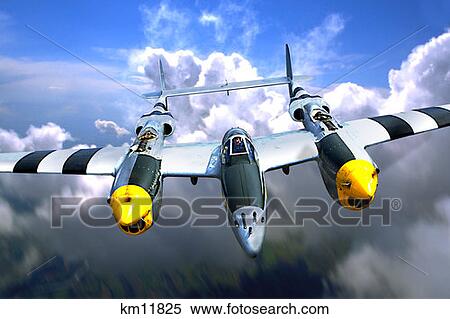 P-38 Lightning Wwii Aircraft Flying Over Clouds View Large Photo Image Stock Photography - P-38 Lightning Wwii Aircraft Flying Over Clouds. Fotosearch