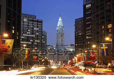 Philadelphia Pennsylvania City Hall Downtown At Night View Large Photo Image Stock Photography - Philadelphia Pennsylvania City Hall Downtown At Night . Fotosearch