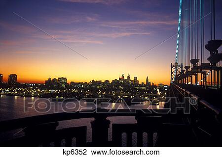 Philadelphia Skyline From Ben Franklin Bridge Philadelphia, Pennsylvania View Large Photo Image Stock Image - Philadelphia Skyline From Ben Franklin Bridge Philadelphia, Pennsylvania. Fotosearch