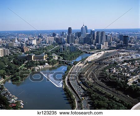 Phildelphia, Pa Aerial Of Skyline And Schuylkill River View Large Photo Image Stock Photography - Phildelphia, Pa Aerial Of Skyline And Schuylkill River. Fotosearch