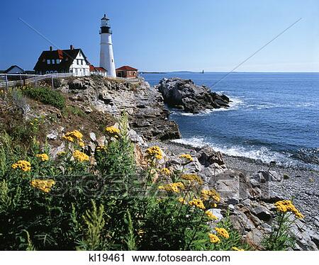 Portland Head Lighthouse Maine View Large Photo Image Stock Image - Portland Head Lighthouse Maine . Fotosearch