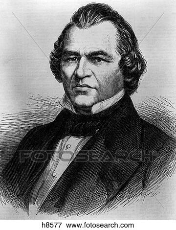 Stock Photo - Portrait Andrew Johnson 1808 - 1875 17Th American President After Lincoln Assassination Impeached And Acquitted. Fotosearch