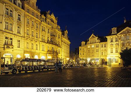 Prague Czech Republic Old Town Square At Night Golz Kinsky Palace View Large Photo Image Stock Photo - Prague Czech Republic Old Town Square At Night Golz Kinsky Palace. Fotosearch