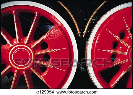 Red Train Wheels Close Up View Large Photo Image Picture - Red Train Wheels Close Up. Fotosearch