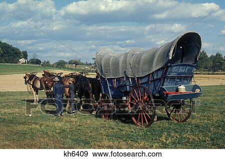 Replica Of Old Conestoga Wagon Lancaster County Pennsylvania View Large Photo Image Stock Photo - Replica Of Old Conestoga Wagon Lancaster County Pennsylvania . Fotosearch