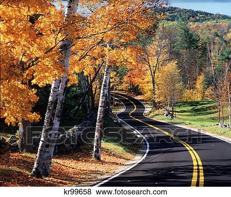 Road In Autumn Jackson New Hampshire View Large Photo Image Stock Photo - Road In Autumn Jackson New Hampshire . Fotosearch