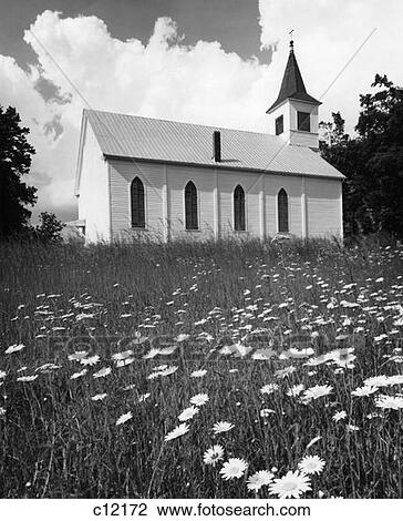Rural Church In Field Of Daisies View Large Photo Image Stock Image - Rural Church In Field Of Daisies. Fotosearch