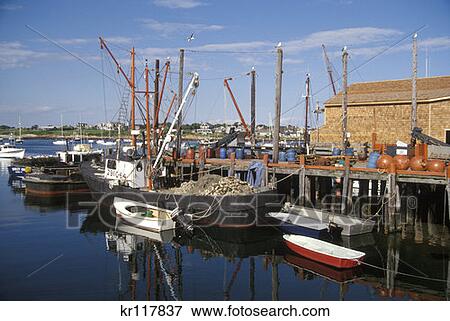 Stock Photo - Sakonnet Ri Docks In Fishing Port . Fotosearch