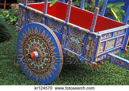 Sarchi, Costa Rica Colorfully Painted Ox Cart View Large Photo Image Stock Image - Sarchi, Costa Rica Colorfully Painted Ox Cart. Fotosearch