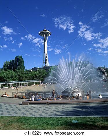 Seattle Wa Space Needle View Large Photo Image Stock Photography - Seattle Wa Space Needle . Fotosearch