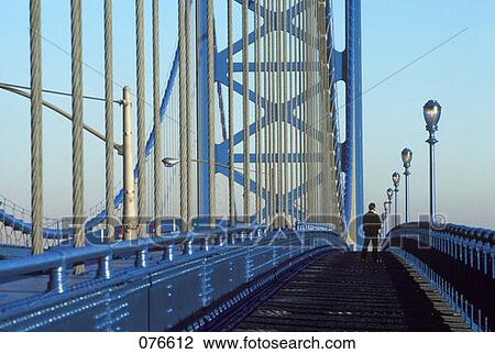 Single Man From Behind Walkway Benjaminfranklin Bridge Over Delaware River Philadelphia Pa View Large Photo Image Stock Image - Single Man From Behind Walkway Benjaminfranklin Bridge Over Delaware River Philadelphia Pa. Fotosearch
