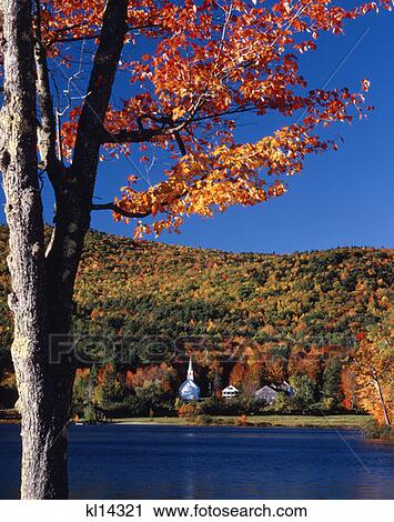 Smalltown Church Across Lake Eaton Center Nh View Large Photo Image Stock Image - Smalltown Church Across Lake Eaton Center Nh. Fotosearch