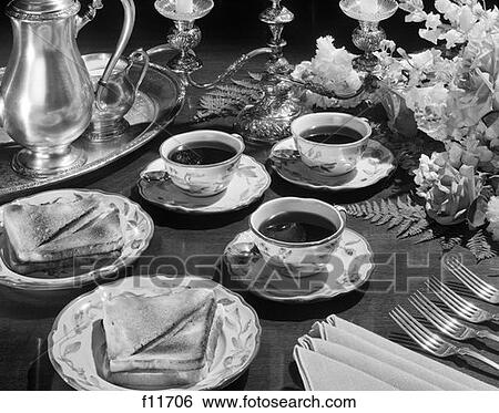 Stock Photograph - Soup Sandwiches Lunch Retro. Fotosearch