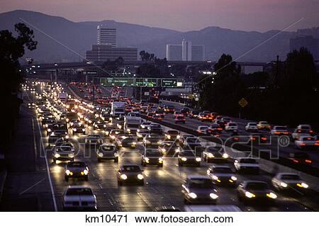 Southbound Rush Hour Traffic On The San Diego Freeway California View Large Photo Image Stock Image - Southbound Rush Hour Traffic On The San Diego Freeway California . Fotosearch