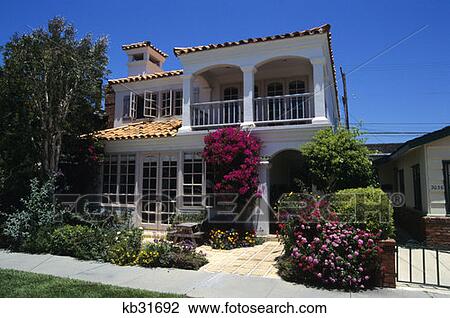 Stock Image - Southwestern Style Stucco Home California. Fotosearch