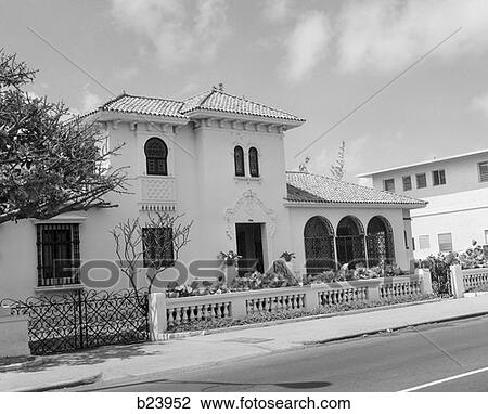 Spanish Style Building Home Tile Roof In San Juan Puerto Rico Hacienda View Large Photo Image Stock Image - Spanish Style Building Home Tile Roof In San Juan Puerto Rico Hacienda . Fotosearch