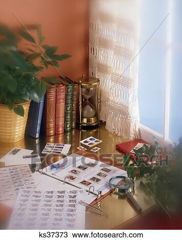 Stamp Collection Materials On Desk View Large Photo Image Stock Image - Stamp Collection Materials On Desk. Fotosearch