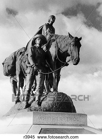 Statue Of Pioneer Woman On Horse Led By Husband In Penn Valley Park Kansas City Missouri View Large Photo Image Stock Photography - Statue Of Pioneer Woman On Horse Led By Husband In Penn Valley Park Kansas City Missouri . Fotosearch