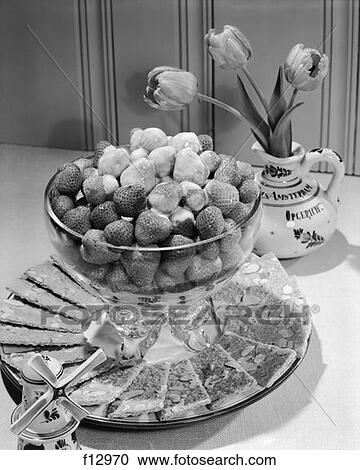 Strawberries In Bowl Dutch Cookies Retro Jan Hagel Dessert View Large Photo Image Stock Image - Strawberries In Bowl Dutch Cookies Retro Jan Hagel Dessert. Fotosearch
