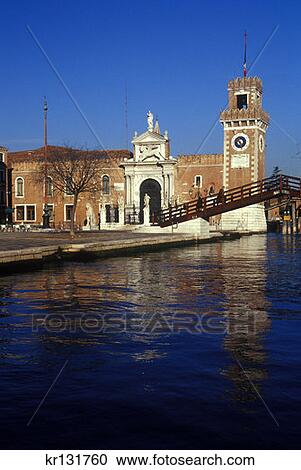 Stock Image - The Arsenal Castello District Venice . Fotosearch