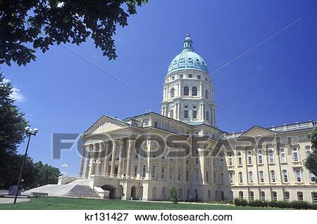 Topeka, Kansas State Capitol Building View Large Photo Image Stock Photo - Topeka, Kansas State Capitol Building. Fotosearch