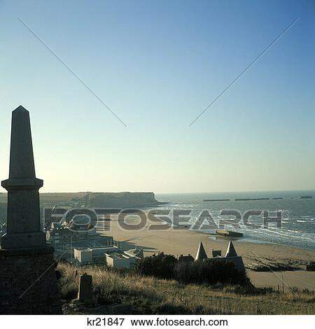 Town Of Arromanches One Site Of Allied Landings, June 1944 Normandy, France View Large Photo Image Stock Photo - Town Of Arromanches One Site Of Allied Landings, June 1944 Normandy, France. Fotosearch