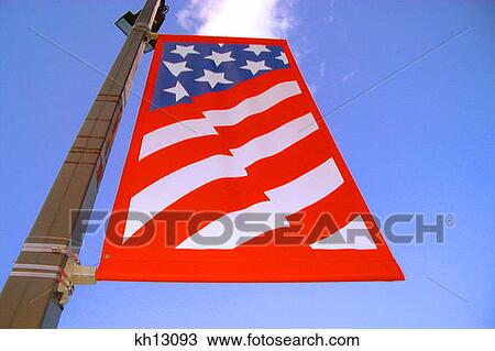 U. S. Flag Banner On Lamp Post Patriotic View Large Photo Image Stock Image - U. S. Flag Banner On Lamp Post Patriotic . Fotosearch