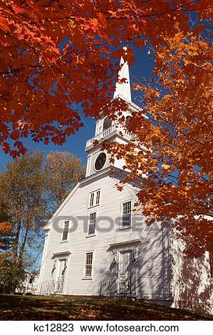 Stock Image - United Church Of Gilmanton Ironworks Gilmanton Ironworks Nh . Fotosearch